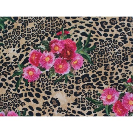 Floral Animal Print on luxury crepe