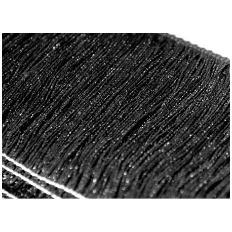Frędzle fringe Tactel 15cm METALLIC BLACK